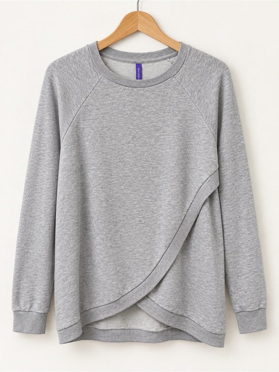 Seraphine Tops - Seraphine Maternity & Nursing Crossover Sweatshirt in Grey Marl, size M.